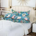 thumbnail image 6 of Cute Owls Blue Plush Pillowcase, Luxury Soft King Pillow Case for Hair and Skin, Standard Size Pillow Covers with Zipper Closure, 20x26in Home Decor Gifts, 6 of 7