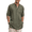 Army Green, variant on Mens Cotton Linen Shirts Long Sleeve Collarless Henley Shirts Casual Kurta Indian Shirts with Pocket