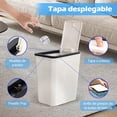 thumbnail image 3 of Bote de Basura para Baño con Tapa Juego de 4, 13 L/3.4 Gallon de Basura Cocina, para Baño, Cocina, Despacho, Dormitorio, Aseo, Salón,Cesto de Basura Delgado y Compacto(Beige), 3 of 8