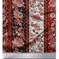 thumbnail image 1 of Soimoi Rayon Crepe Fabric Stripe & Paisley Decor Fabric Printed Yard 46 Inch Wide, 1 of 3