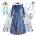 thumbnail image 4 of Vestido de princesa de Disney para niña, disfraz de Elsa, Anna, Frozen, ropa de noche de manga larga, Reina de la nieve, fantasía de boda, 4 of 4