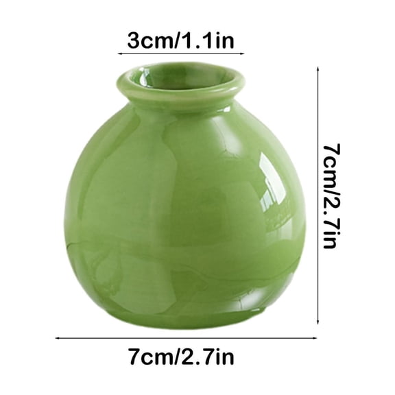 FEOLGEHLY Modern ceramics Vases for Flower, 2.7" Tall Bubble Flowers Vases Decorative for Home Decor, Decorative Table Vase for Wedding Housewarming Gift, Green