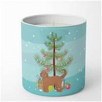 Carolines Treasures CK3839CDL 3.75 x 3.25 in. Unisex Tan Goldendoodle Christmas Tree 10 oz Decorative Soy Candle