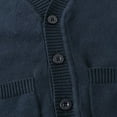thumbnail image 7 of Eltusu Toddler Boys Sweaters Cardigans, Solid Color Pullover V-Neck Thermal Boys Cardigans Blue Size 4 T, 7 of 7