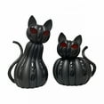 thumbnail image 2 of HIBIBUD Halloween Luminous Pumpkin Cat LED Set,Halloween Home Decorations,Black Resin Pumpkin Cats Halloween Lights Pumpkin Cat,Halloween Decorations Indoor Halloween Decor, 2 of 4