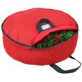 thumbnail image 1 of Primode Bolsa de almacenamiento para coronas navideñas de 24.0 in, contenedor de coronas con asas, material de poliéster Oxford 600D duradero, soporte para almacenamiento de coronas navideñas, 24 (roj, 1 of 5