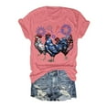 thumbnail image 1 of TSADFHJI Chandail en Molleton Col Rond pour Femmes Noël Jour de l'Indépendance Imprimé Manches Courtes T-Shirt Col Rond L, 1 of 3