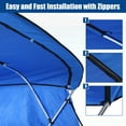 thumbnail image 5 of Unique Bargains 600D 4 Bow 8'L x 54"H x 91"-96"W Bimini Top Canvas Cover with Detachable Side Blocks Storage Boot Blue, 5 of 7