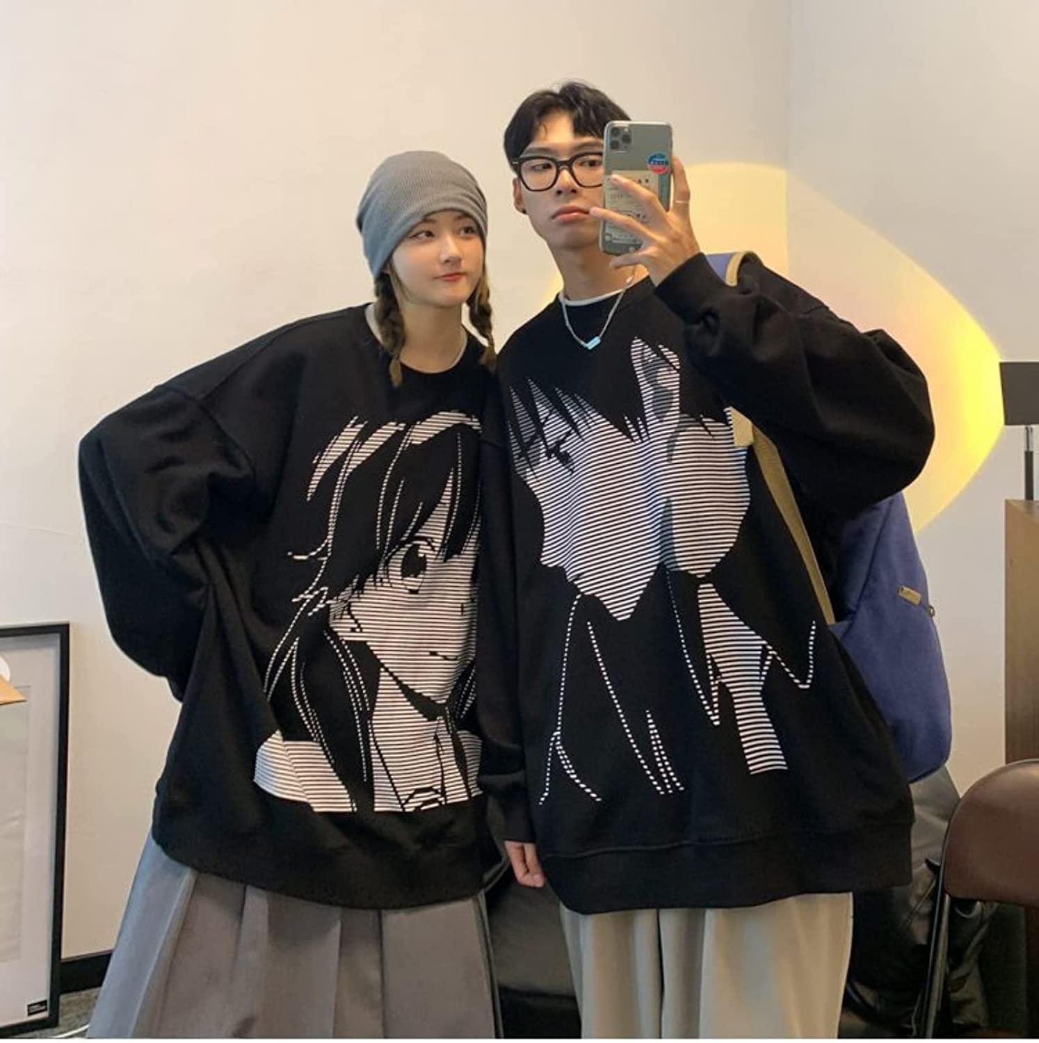 CoCopeaunt Women Anime Manga Hoodie, Japanese Cute Print Preppy Harajuku  Y2K Korean Hooded Sweatshirts Clothes Fall Winter 