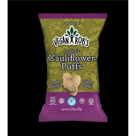 Vegan Robs 859941005137 1.25 oz Probiotic Cauliflower Puffs - 24 Piece