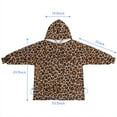 thumbnail image 7 of Brown and Black Leopard Print Blanket Hoodies for Kids 6-13YR Oversize Wearable Blanket Hoodies for Boys Girls Teens, 7 of 7