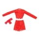 thumbnail image 5 of de abrazadera de 3x 1/6 de tapa y cadera, ropa de muñeca hecha a mano, prenda de ropa en miniatura para figuras de 12 pulgadas. Vestido corporal Rojo, 5 of 8