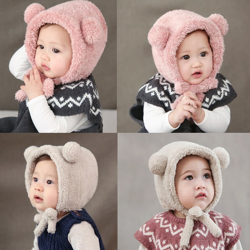 Baby Boy Hat Toddler Infant Winter Tie up Hat Warmer Ear-flap Knitted Cap 