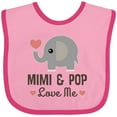 thumbnail image 3 of Inktastic Mimi and Pop Love Me Grandchild Boys or Girls Baby Bib, 3 of 4