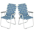 thumbnail image 2 of Patio Lawn Chairs Folding Set Of 2 Portable Webbed Straps Chairs For Beach Relax, 2 of 9