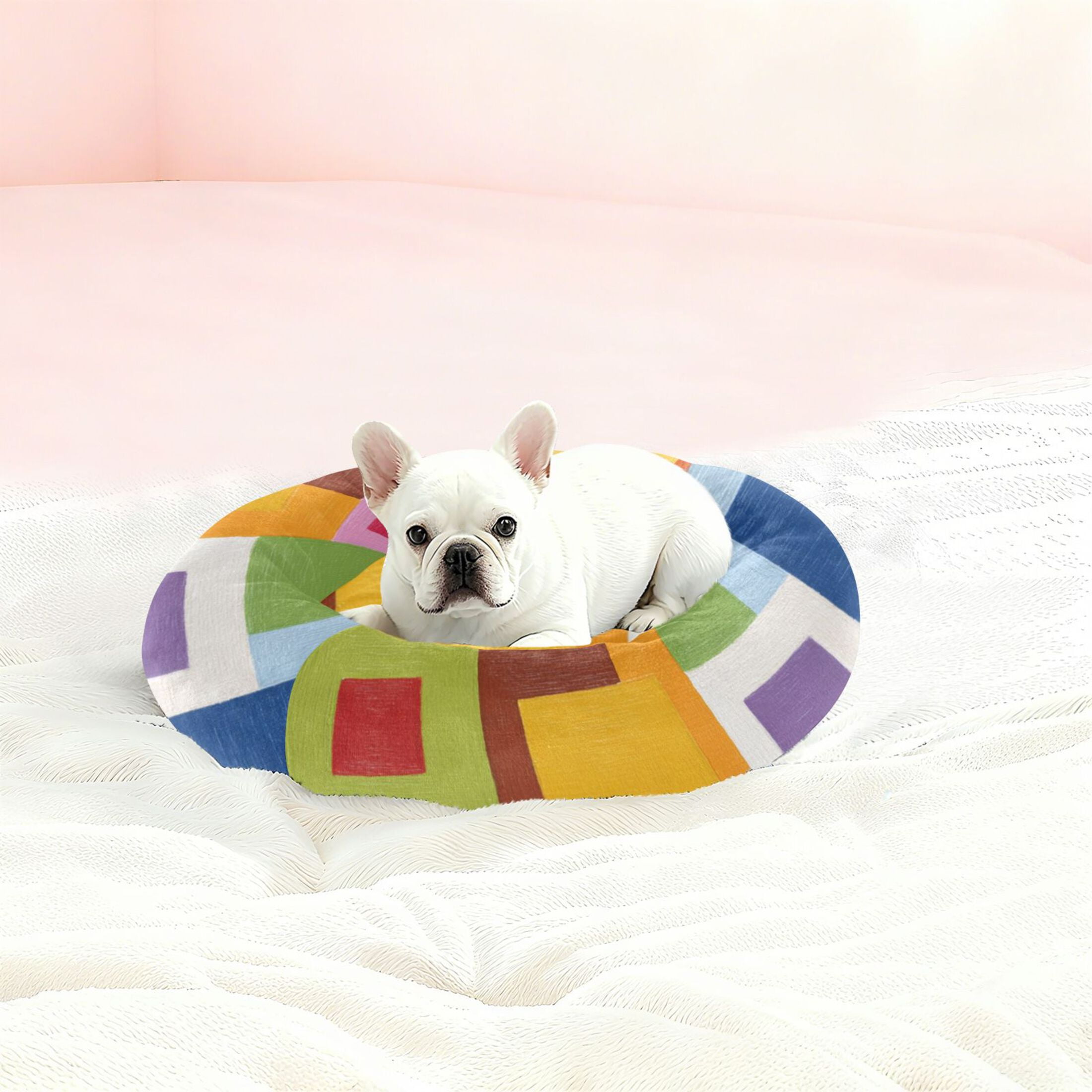 Pet Bed Pet Mat Cozy Removable & Washable Comfort For Cats And Dogs Squares Of Different Colors