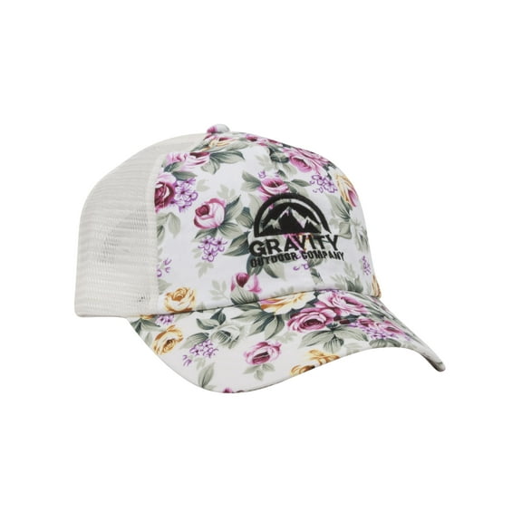 Gravity Outdoor Co. Floral Print Mesh Trucker Hat - Beige