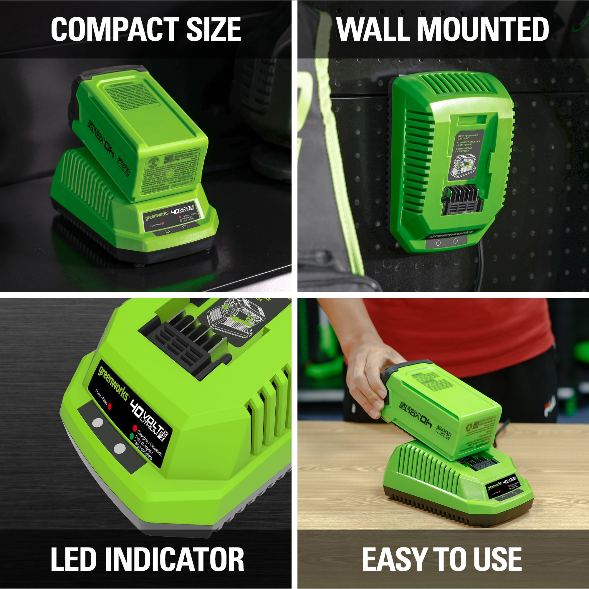 Greenworks 40V Quick Battery Charger, 2938302
