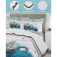 thumbnail image 3 of Quilt King Size Bedding Set, Blue Truck Coastal Reversible Summer Quilt 3 Pieces, Summer Beach Coral Starfish Shell Lightweight Bedspreads Coverlets with 2 Pillow Shams for All Seasons, 3 of 5
