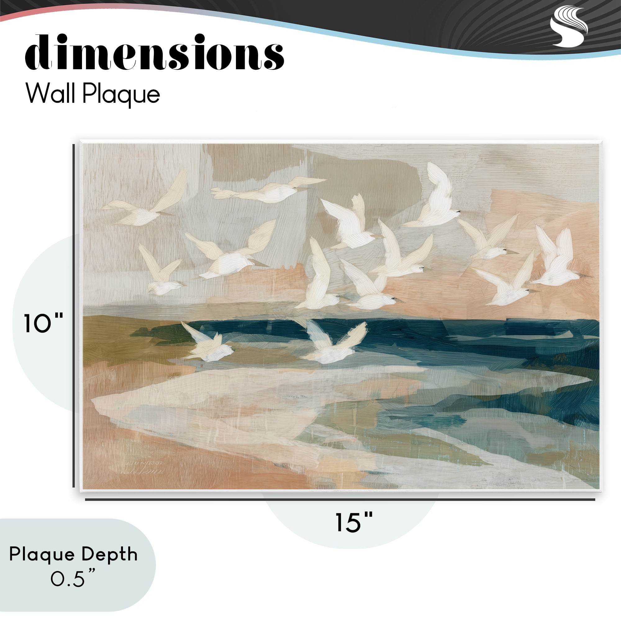 Stupell Industries Birds in Flight Over Water Wall Plaque Art, design by Chromatic Storm Studio