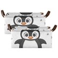 thumbnail image 3 of Penguins Cute Storage Bins with Handles Foldable Storage Baskets for Shelves Organizer Cloth Baskets, 3 of 8