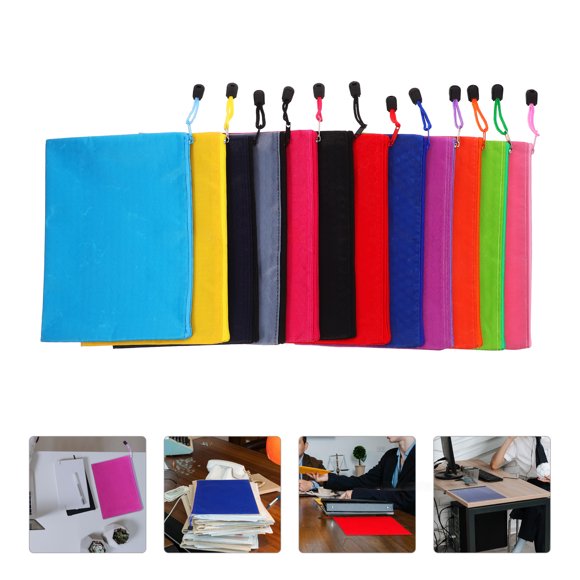 Hytrove 12Ud Organizador De Documentos De Lona Impermeable Con Cremallera Para Uso Diario
