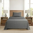 thumbnail image 2 of Mainstays Super Soft Faux Textured Microfiber Bed Sheet Set, Twin-XL, Charcoal Grey, 3 Piece, 2 of 12