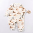 thumbnail image 2 of sdbrld Sleepers for Baby Boy Newborn Pajamas Long Sleeve Romper Jumpsuit Infant Clothes Boys 3-24Months Bodysuit Fall Winter Coffee Sizes 6-9 Months, 2 of 7