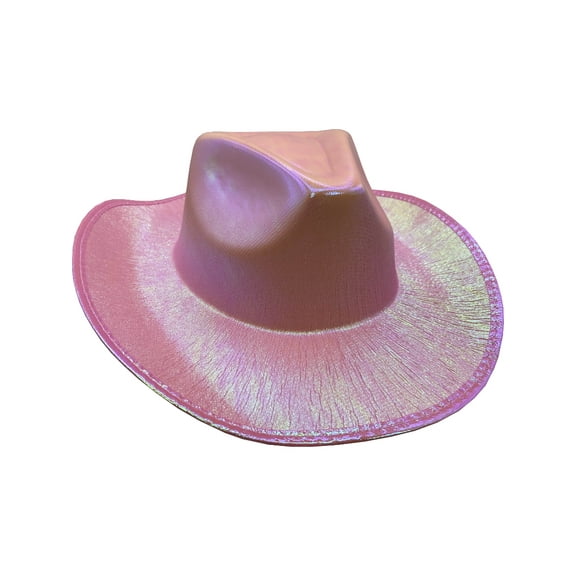 Adult's Pink Holographic Cowboy Hat Costume Accessory
