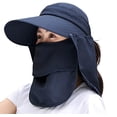thumbnail image 1 of Sombreros de pesca con protección UV y ala ancha para mujer, sombrero de verano plegable con cola de caballo y solapa desmontable (azul oscuro) Sincero Electrónica, 1 of 7