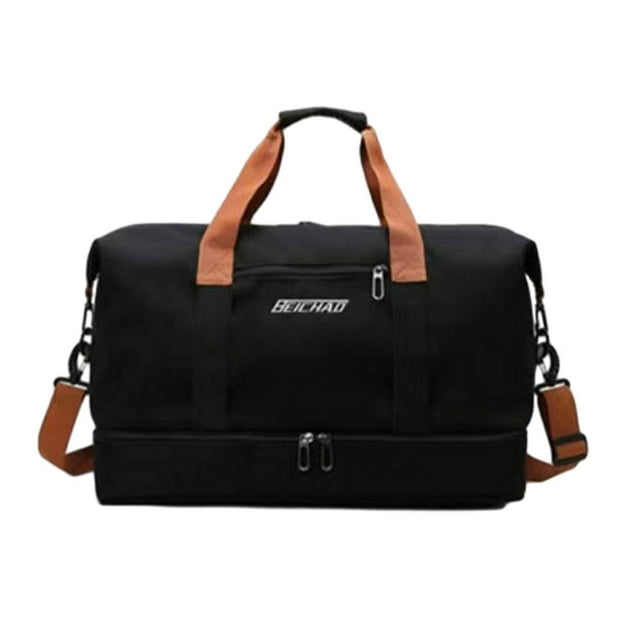 Sonducket Bolsa de viaje de separación húmeda y seca de tela - Bolsas de viaje de gran capacidad convenientes y prácticas Envolturas para manijas de equipaje Negro