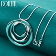 thumbnail image 1 of CJie-collar con colgante de tres círculos para mujer y hombre, cadena de 16-30 pulgadas de Plata de Ley 925, joyería con dijes para fiesta y boda, 1 of 2