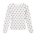 thumbnail image 3 of IMENGL Long Sleeve Shirts for Women Casual Dots Cute Crop ns T-Shirt Soft Women's Basic Tee Long Sleeve Tops,White, 3 of 9