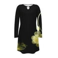 thumbnail image 3 of ICHUANYI Liquidación Vestido de manga larga para mujer con cuello redondo y estampado corto ICHUANYI WER202308256076, 3 of 4