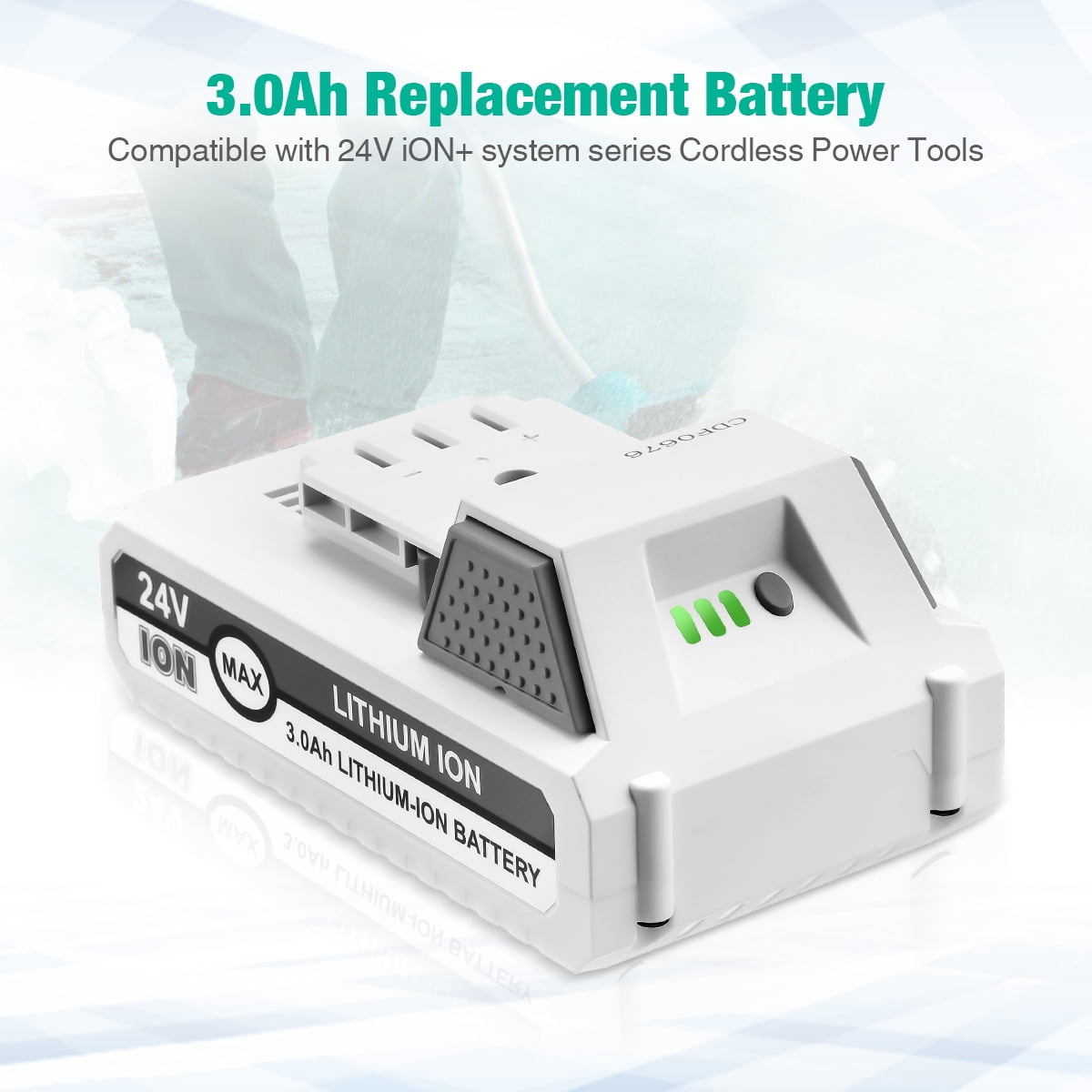 3.0Ah 24V Replace for Snow Joe+Sun Joe 24 Volts Battery Series 24BAT-LTX/LTW/LTE/LT/XR Pro