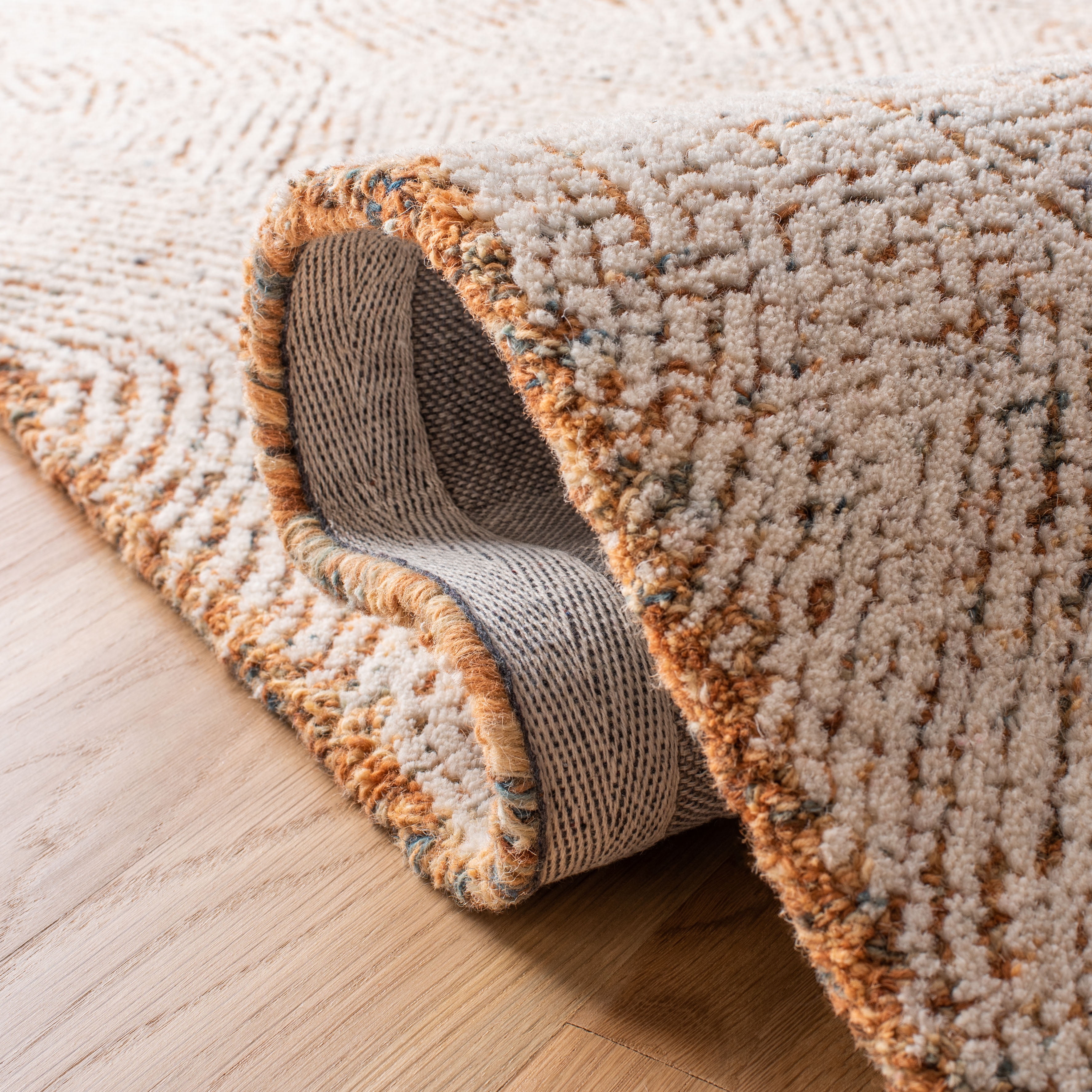 SAFAVIEH Abstract Caelestinus Ogee Wool Area Rug, Ivory/Rust, 10' x 14'