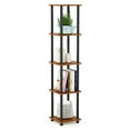 thumbnail image 5 of Furinno 99132LC/BK Turn-N-Tube 5-Tier Corner Square Rack Display Shelf, Light Cherry/Black, 5 of 5