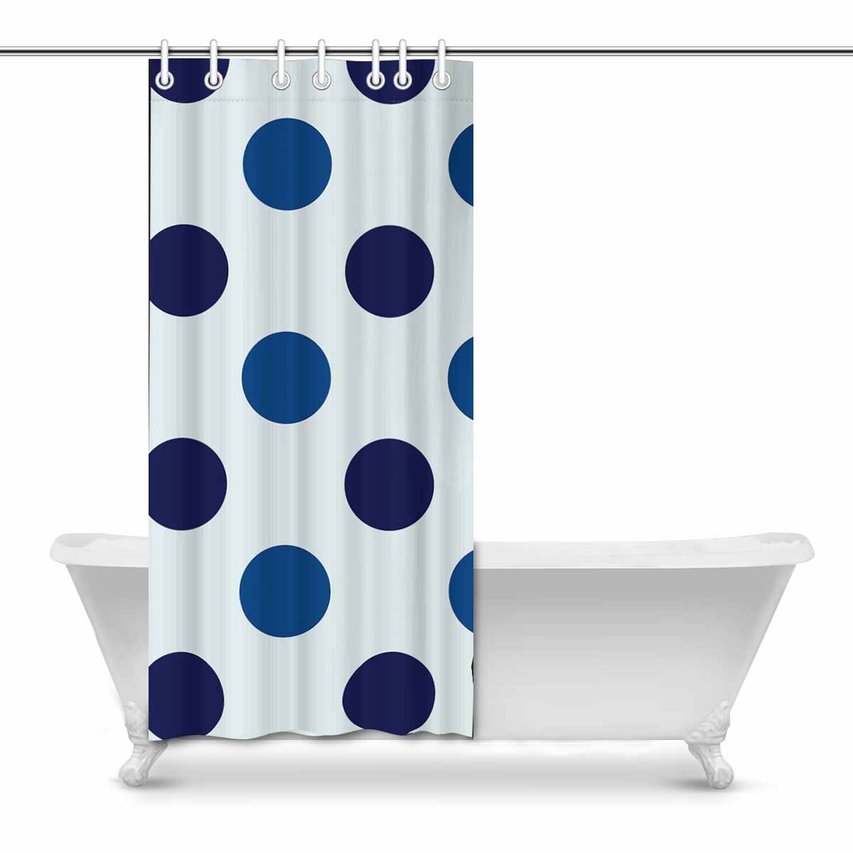 POP Blue Polka Dots Prints Shower Curtain for Bathroom Sets 36x72 inch