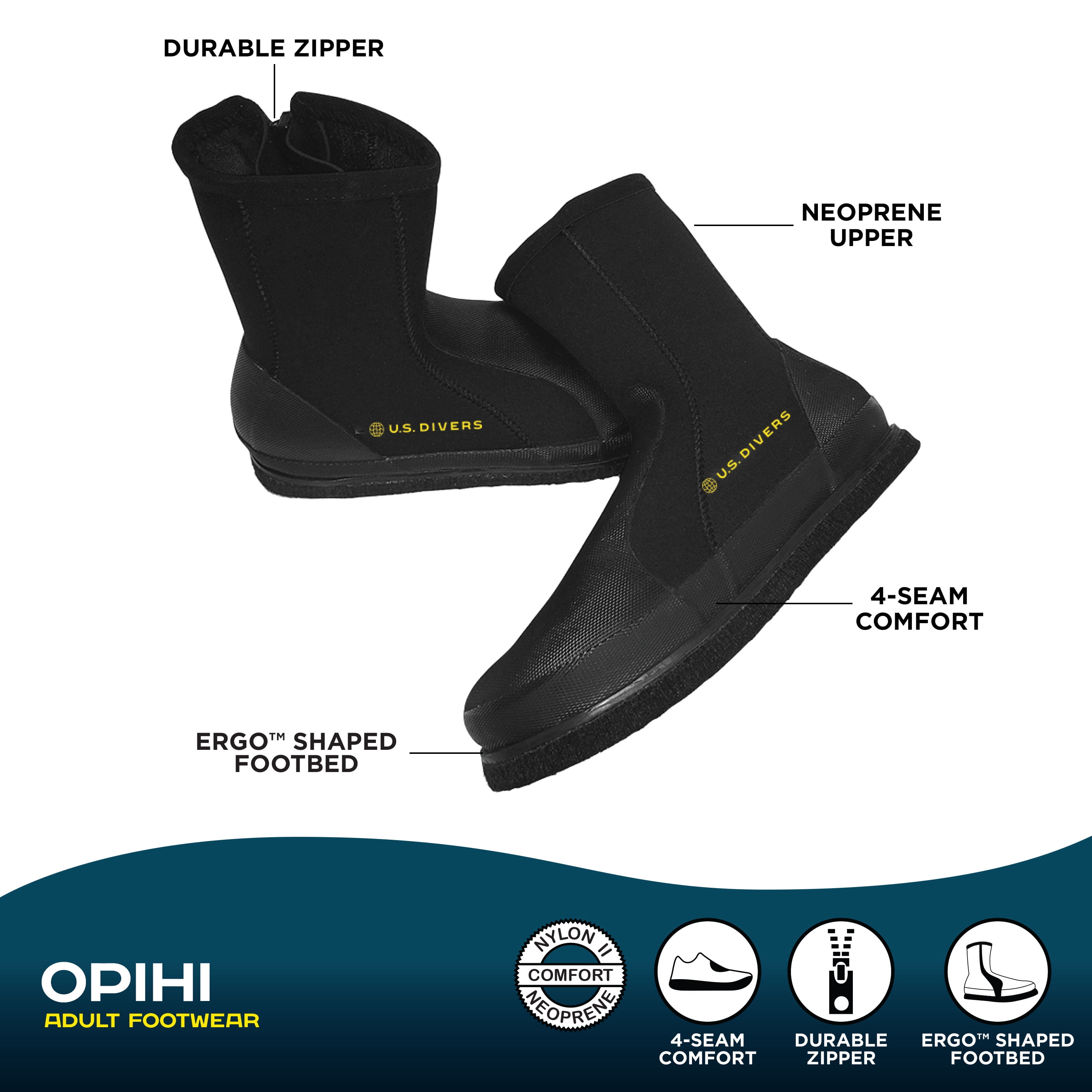 U.S. Divers Opihi Adult Felt Sole Dive Boots Size 13