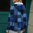 thumbnail image 4 of PFWOWB Plaid Hooded Jacket for Women Zip Up Sweatshirt Long Sleeve with Side Pockets, 4 of 4