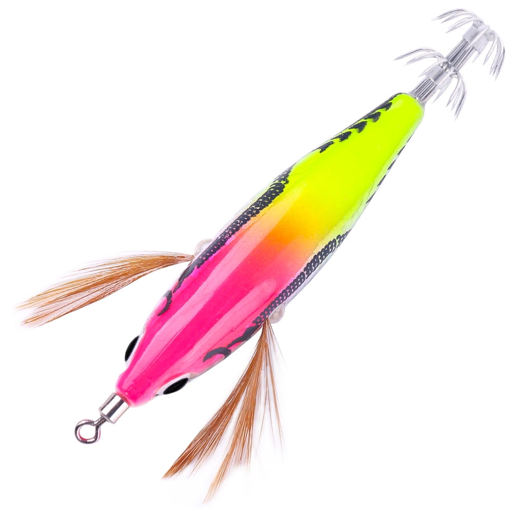 HENGJIA Squid Jig Shrimp Prawn Lures Luminous for Cuttlefish Octopus Fishing Lures 6PCS