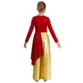 thumbnail image 2 of Hansber Robe de Danse de Louange pour Filles Enfants Pantalon Grand Métallique Robe Liturgique Combinaison Lyrique Rouge 16, 2 of 7