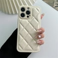 thumbnail image 1 of Fashion 3D Diamond Lattice Leather Texture Down Jacket Case For iPhone 15 14 13 12 11 Pro Max Plus Solid Color Shockproof Cover, 1 of 6