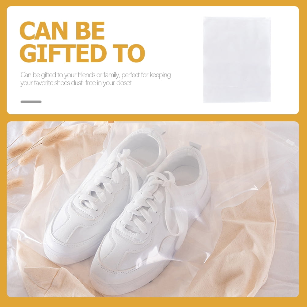 FESTFENDS 12Pcs Portable Travel Shoe Bags Transparent Plastic Moisture Free Storage for Frequent Travelers
