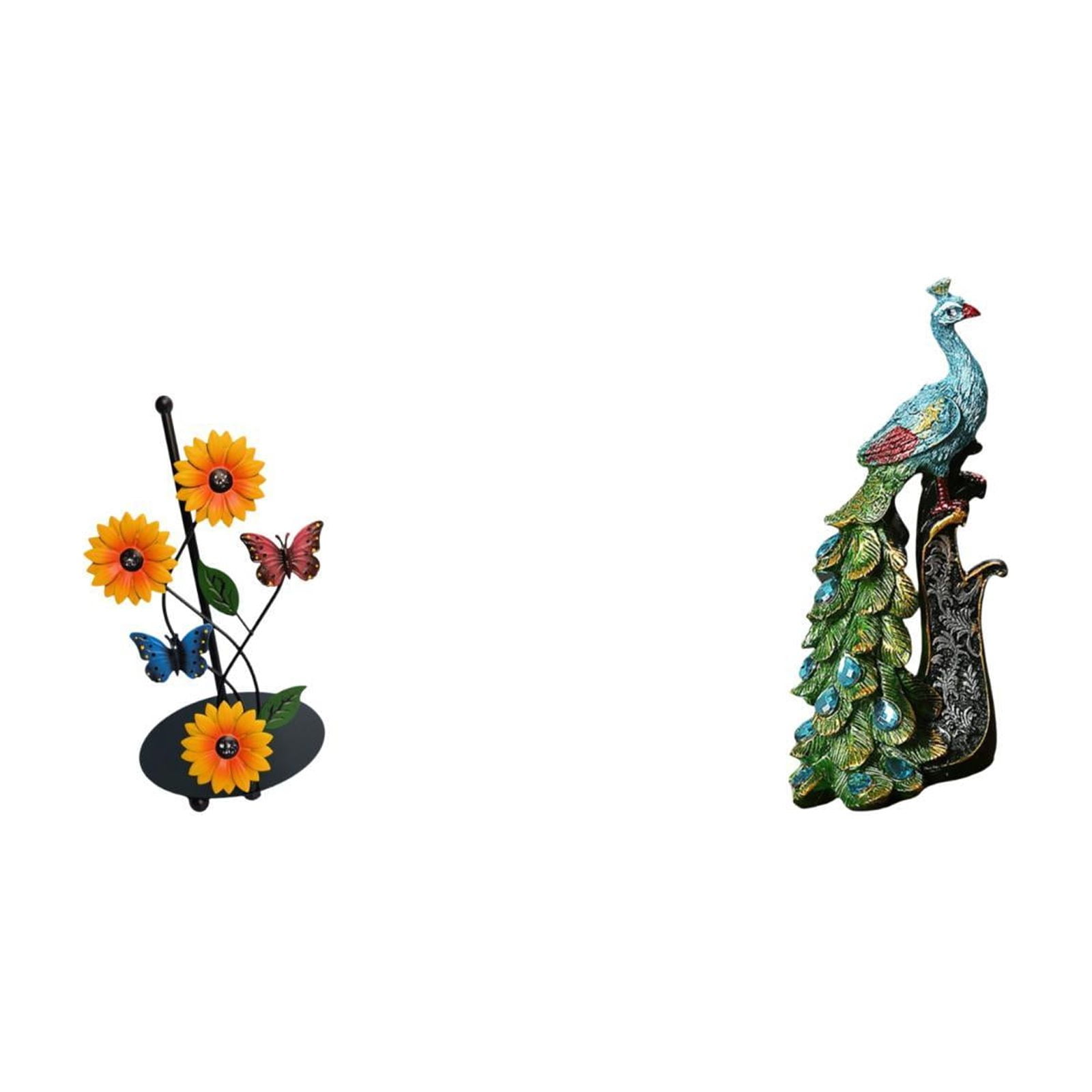 Fiocias Toilet Paper Holder Paper Towel Holder Countertop Desktop Figurine Peacock Statue Shelf Desk Home Decoration Creative Decorative Figurine Ma