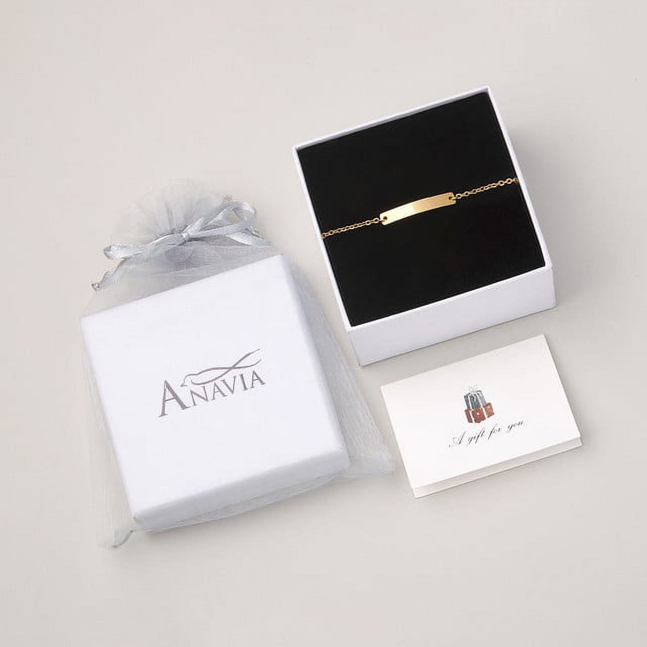 Anavia Bar Engraved Silver L Not Personalized Bracelet in Stainless Steel