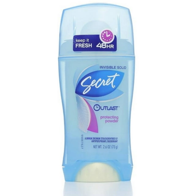 Secret Outlast Antiperspirant & Deodorant Invisible Solid, Protecting Powder 2.6 oz (Pack of 2)