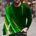 thumbnail image 2 of IROINNID On Sale Mens Pullover Shirts Long Sleeve Round Neck Pullover Line 3D Printed T-Shirt Blouse,Green, 2 of 5