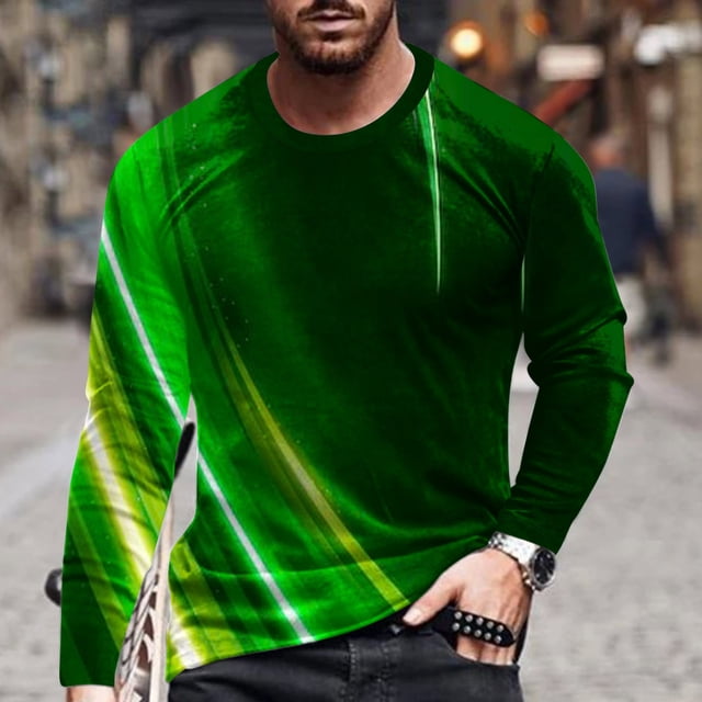 cllios Chandails à Manches Longues pour Hommes T-Shirt Graphique 3D à Illusion d'Optique Grande Taille Décontracté Col Rond Hauts Grande Taille T-Shirts d'Entraînement Chandails pour Hommes Musclés
