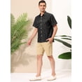 thumbnail image 4 of Camisa de hombre con estampado de estrellas Lars Amadeus manga corta Negro XXL, 4 of 6